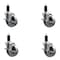 Service Caster 4'' Semi Steel Swivel 1-1/4'' Expanding Stem Caster Set with Brake, 4PK SCC-EX20S414-SSS-TLB-114-4 - alternate 1